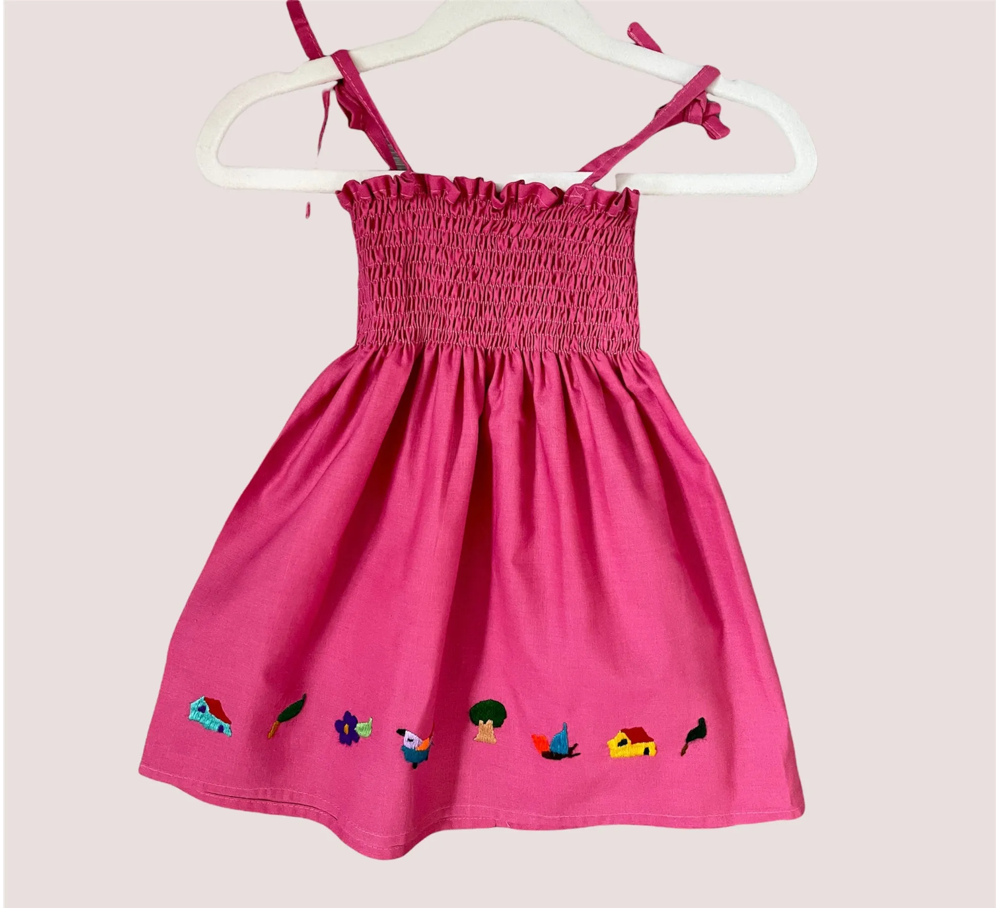 Size 1 Tube Top Baby Traditional Embroidered Dress from El Salvador