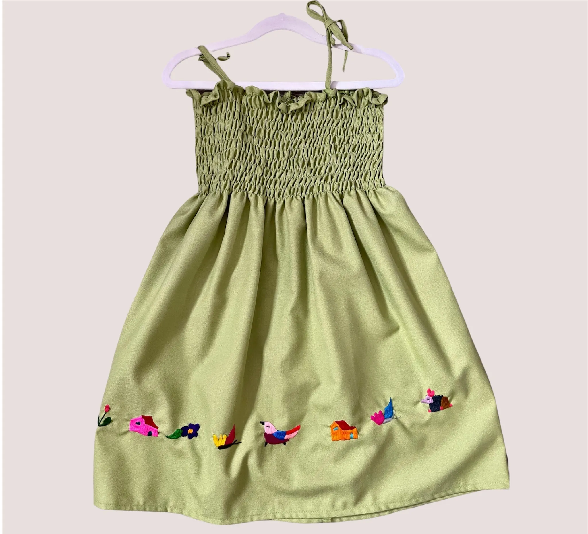 Size 6 Tube Top Traditional Embroidered Dress from El Salvador
