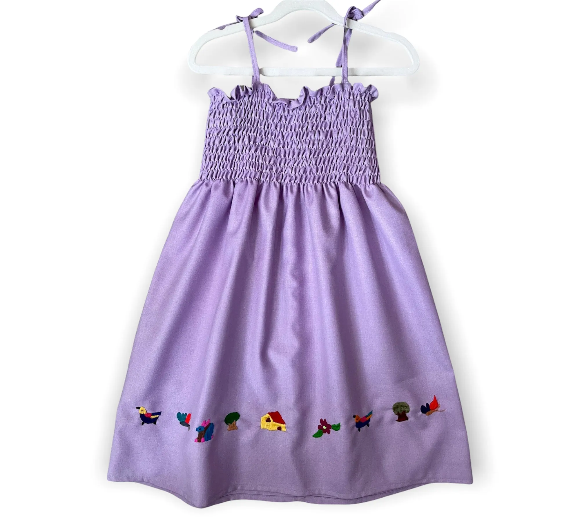 Size 6 Tube Top Traditional Embroidered Dress from El Salvador