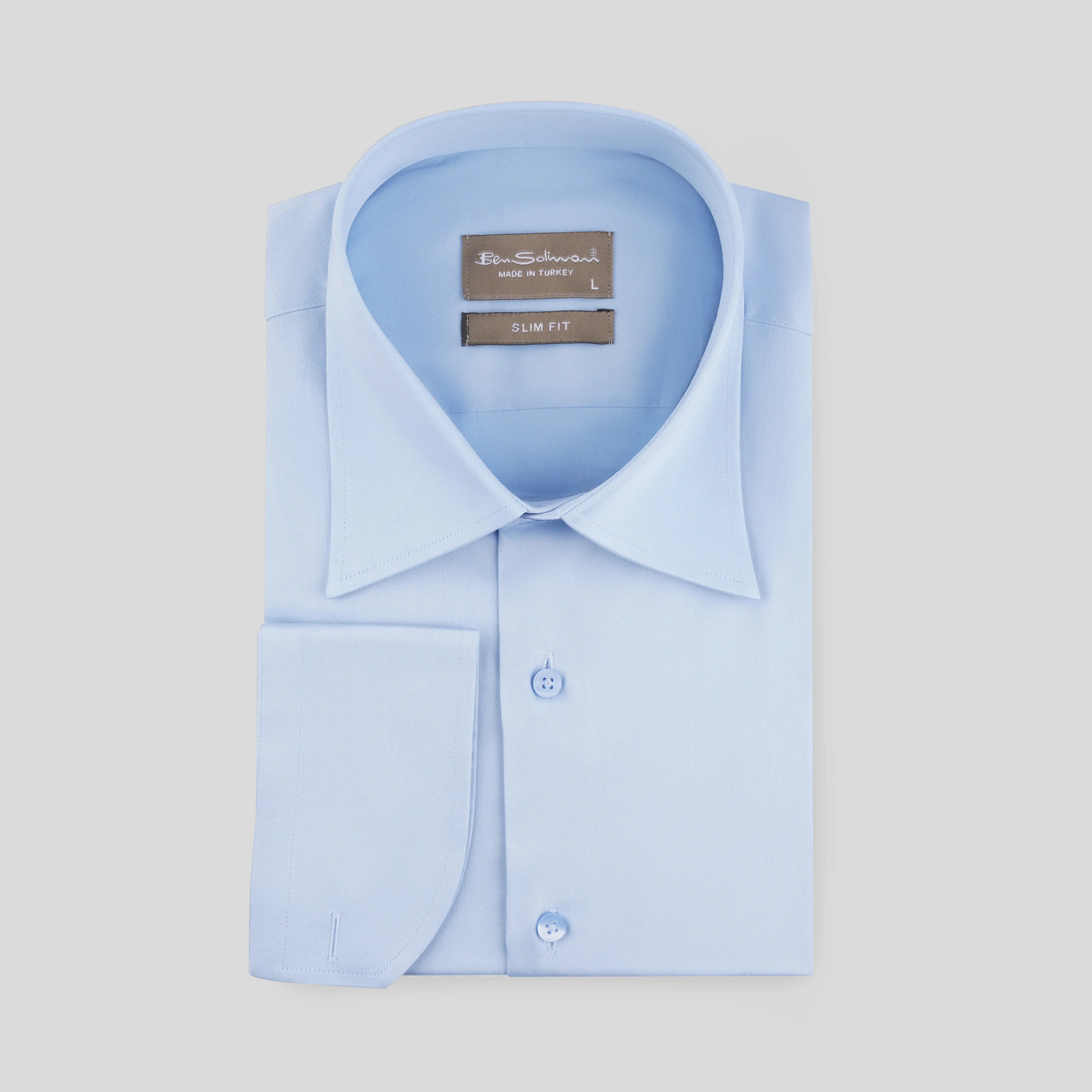 Slim Fit light Blue Cotton Shirt -Turkish Made