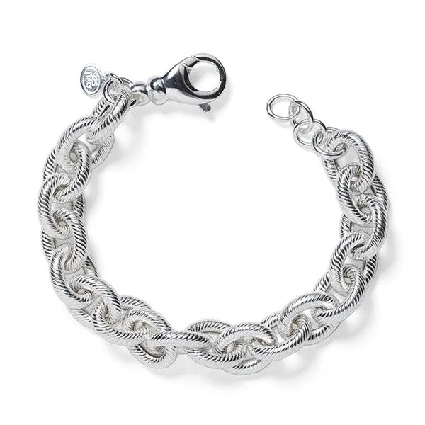 Southern Gates Sterling Silver Elisa Textured Link Bracelet, 7.5" (92829)