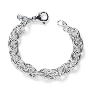 Southern Gates Sterling Silver Elisa Textured Link Bracelet, 7.5" (92829)