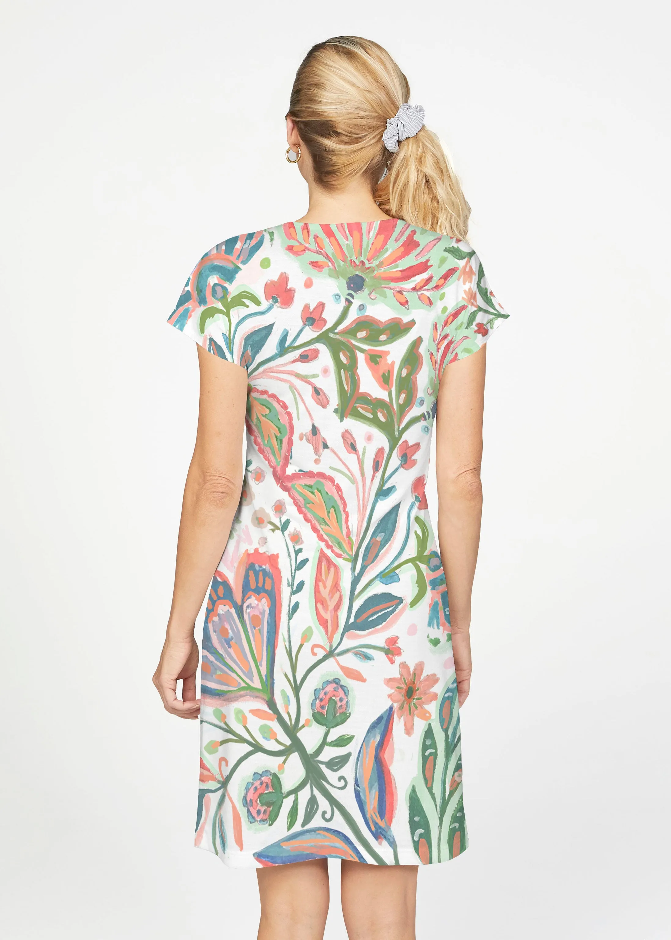 Spring Fantasy Pink (17225) ~ French Terry Short Sleeve Crew Dress
