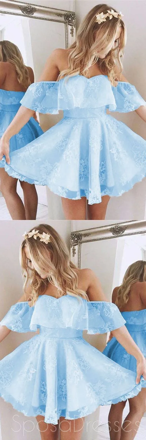 Strapless Off Shoulder Lace Short Homecoming Prom Dresses, Affordable Short Party Prom Sweet 16 Dresses, Perfect Homecoming Cocktail Dresses, CM375