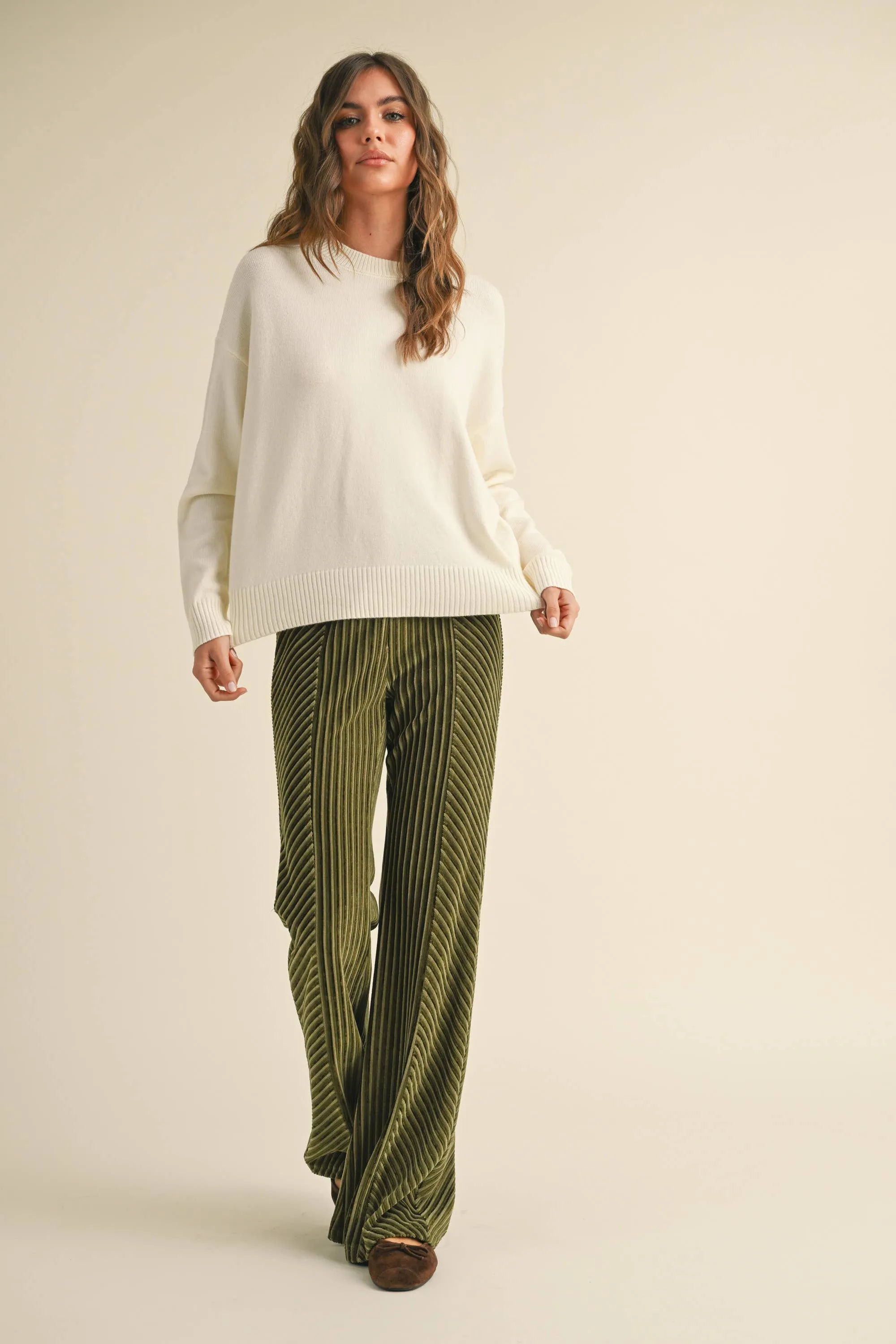 STRIPED PATTERN SWEATER TOP