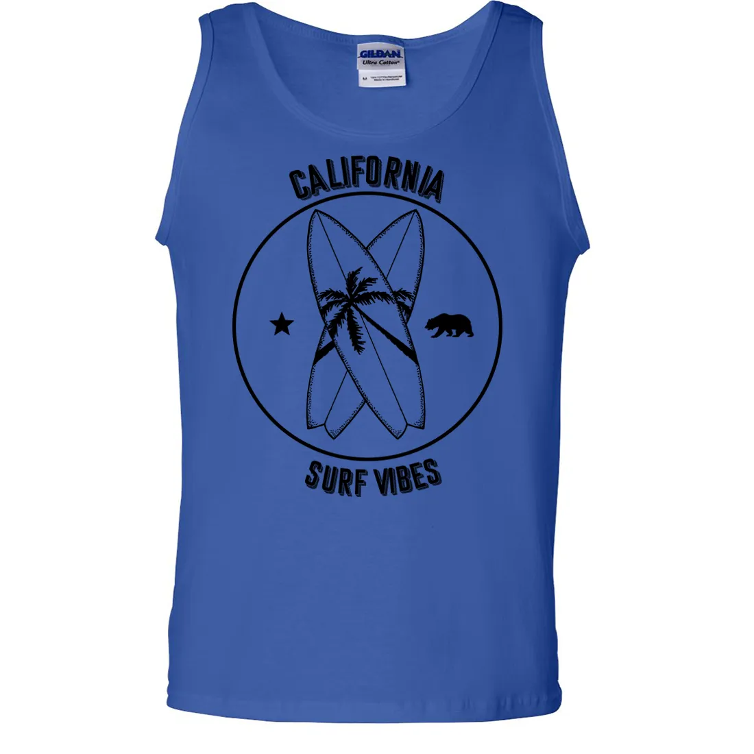 Surf Vibes Black Print Asst Colors Tank Top