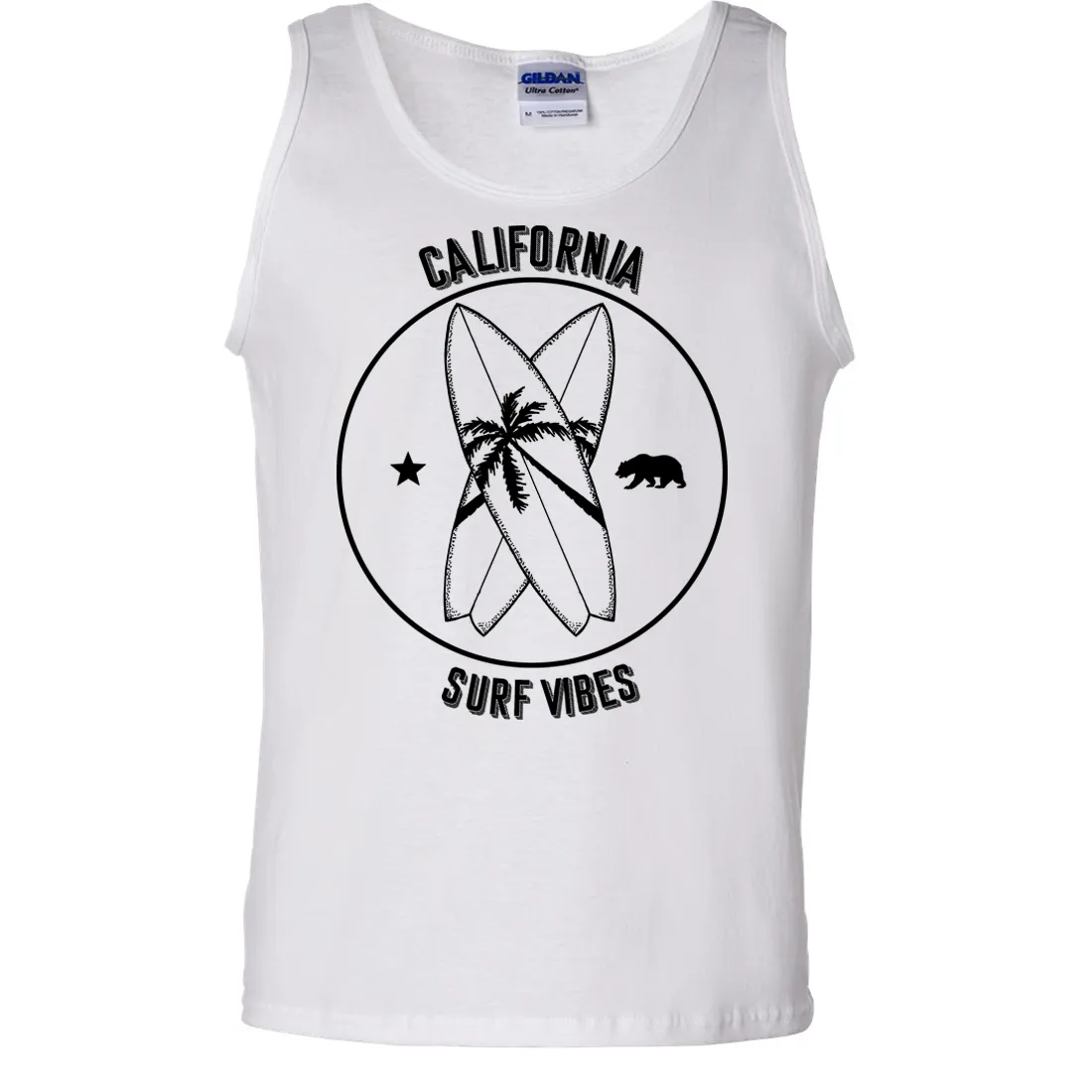 Surf Vibes Black Print Asst Colors Tank Top