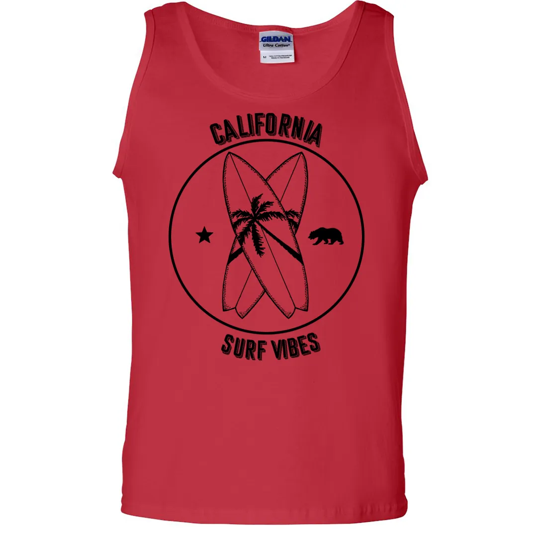 Surf Vibes Black Print Asst Colors Tank Top