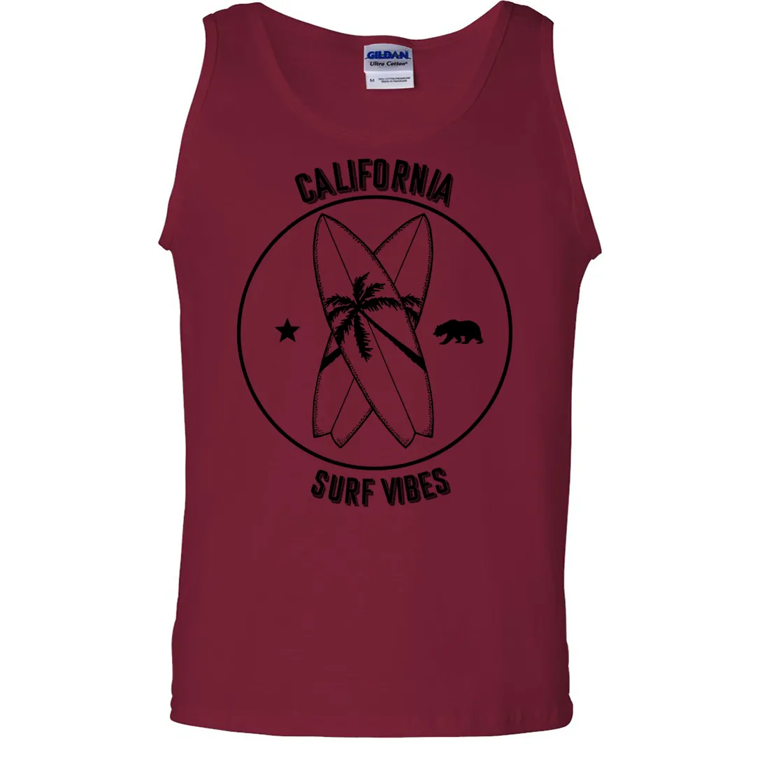 Surf Vibes Black Print Asst Colors Tank Top