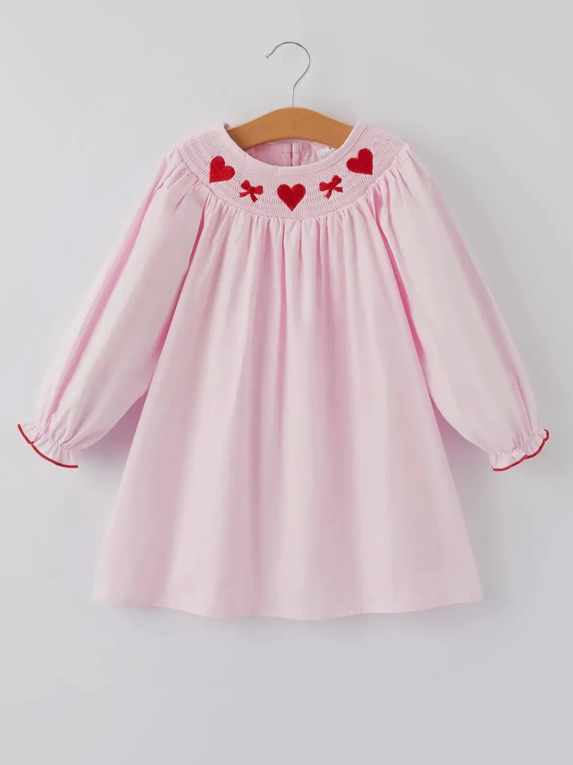 Sweetheart Smocked Dress: Light Pink