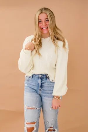 Sweetheart Sweater in Cream