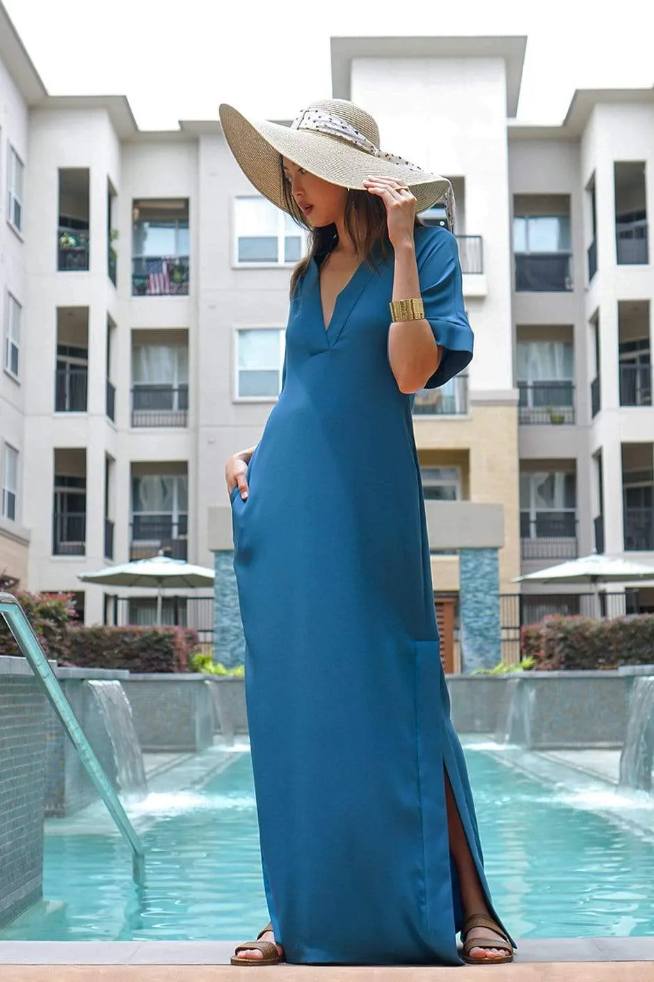 Teal Kimono Kiko Maxi Dress