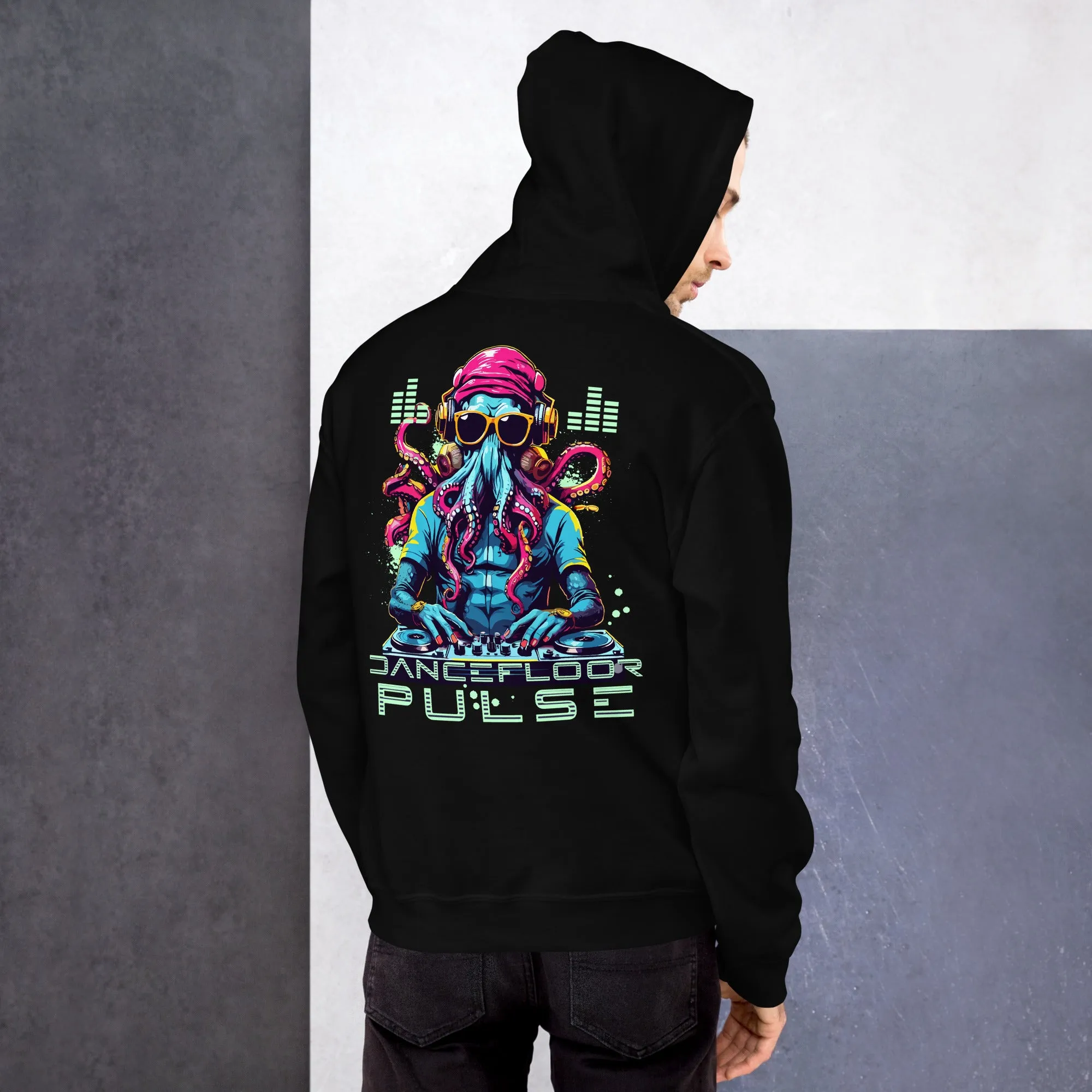 Techno Hoodie | Dancefloor Pulse | Techno Octopus