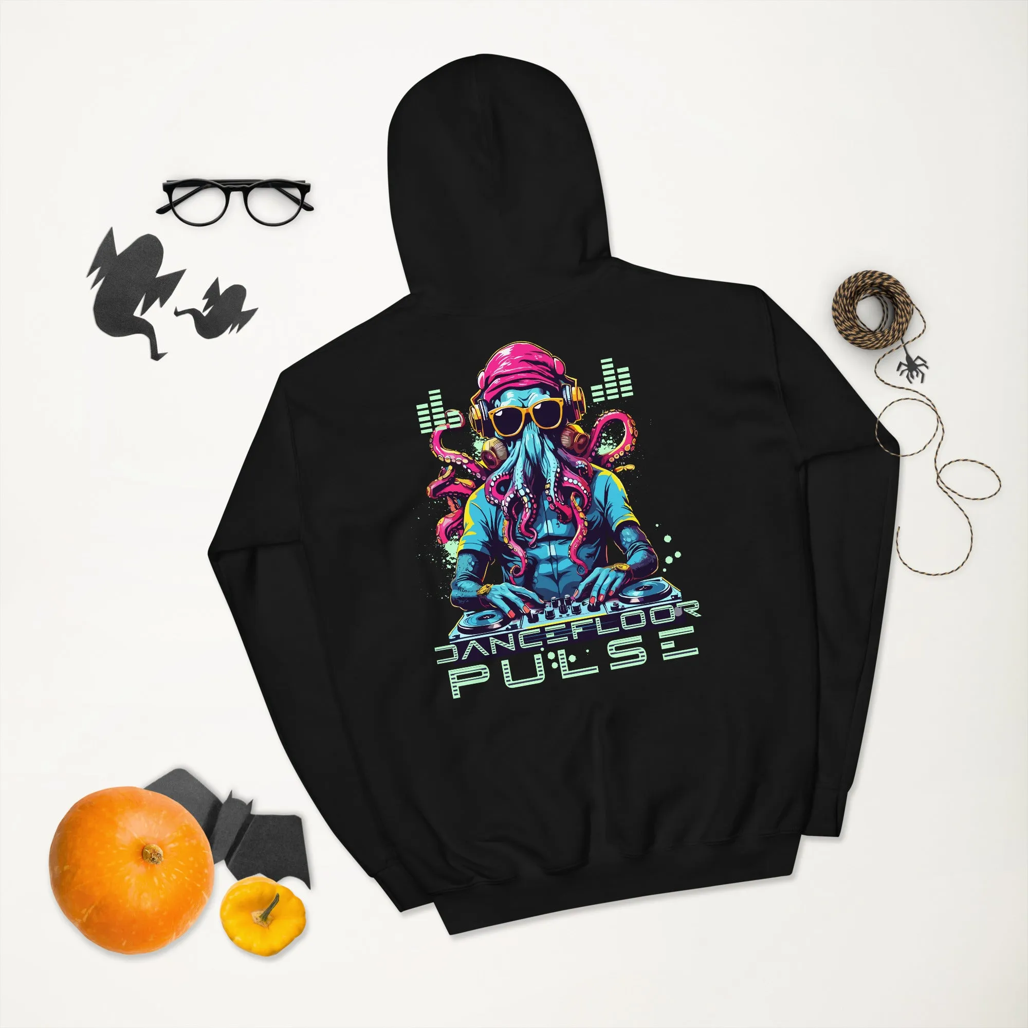 Techno Hoodie | Dancefloor Pulse | Techno Octopus