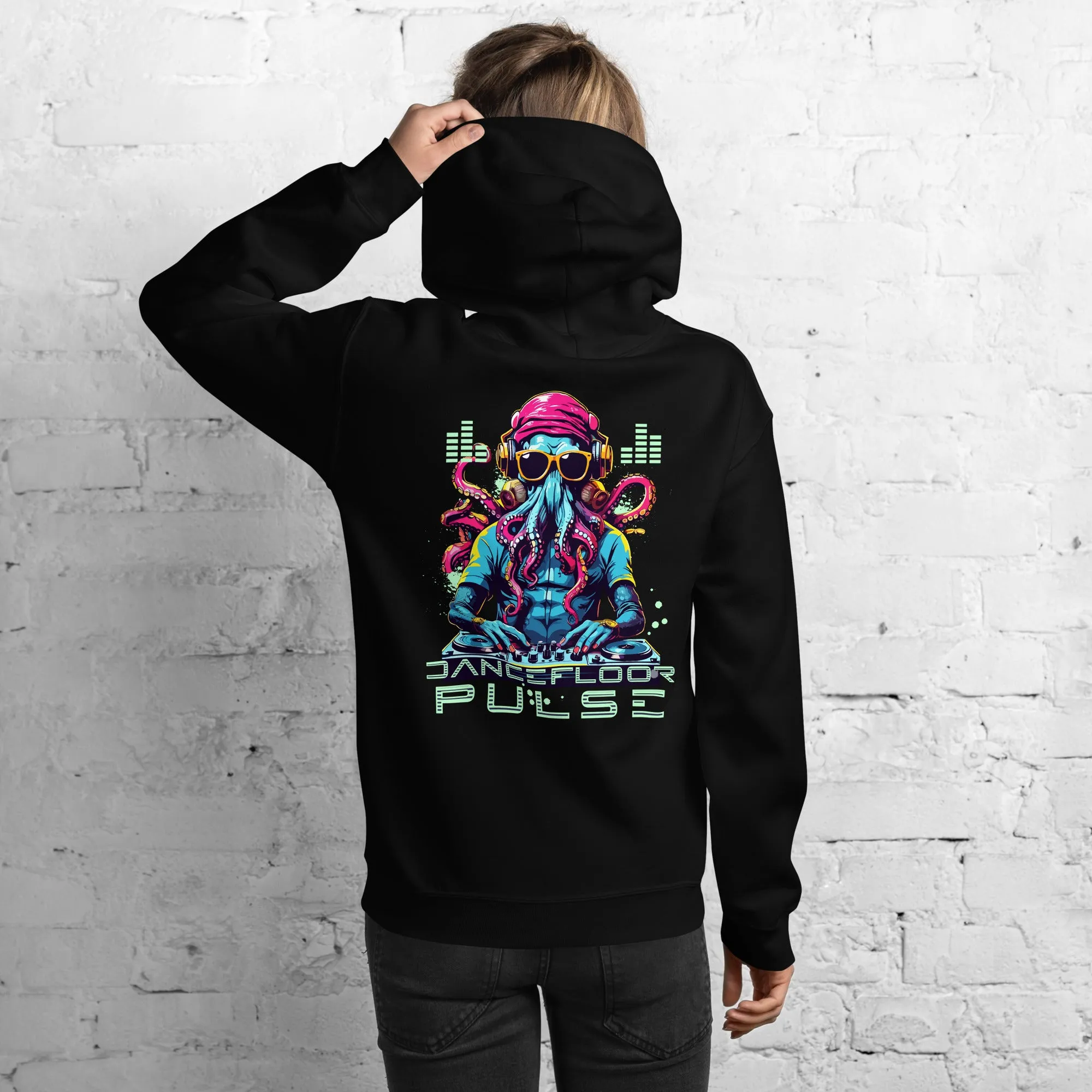 Techno Hoodie | Dancefloor Pulse | Techno Octopus