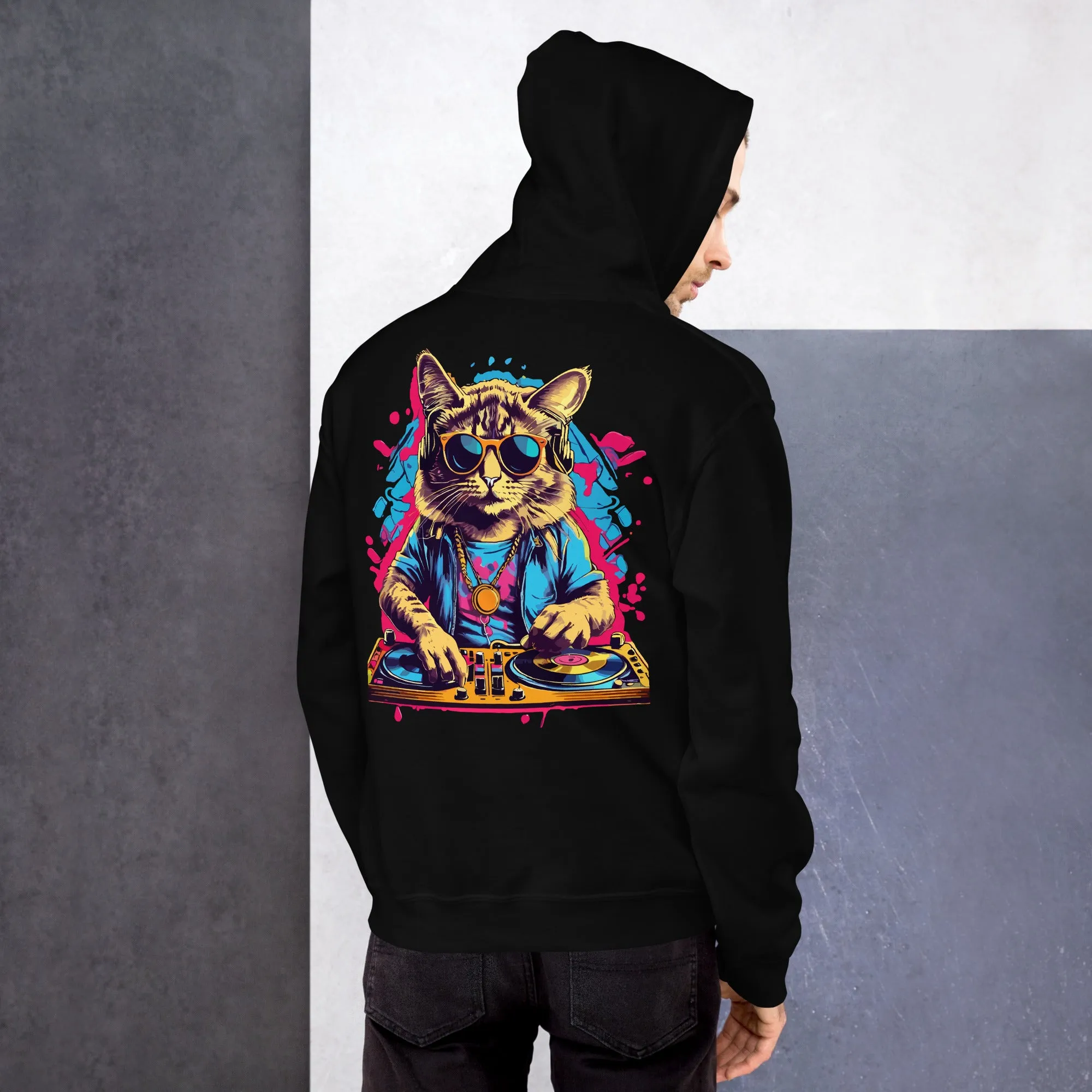 Techno Hoodie | Psychedelic DJ Cat | Techno Outfit