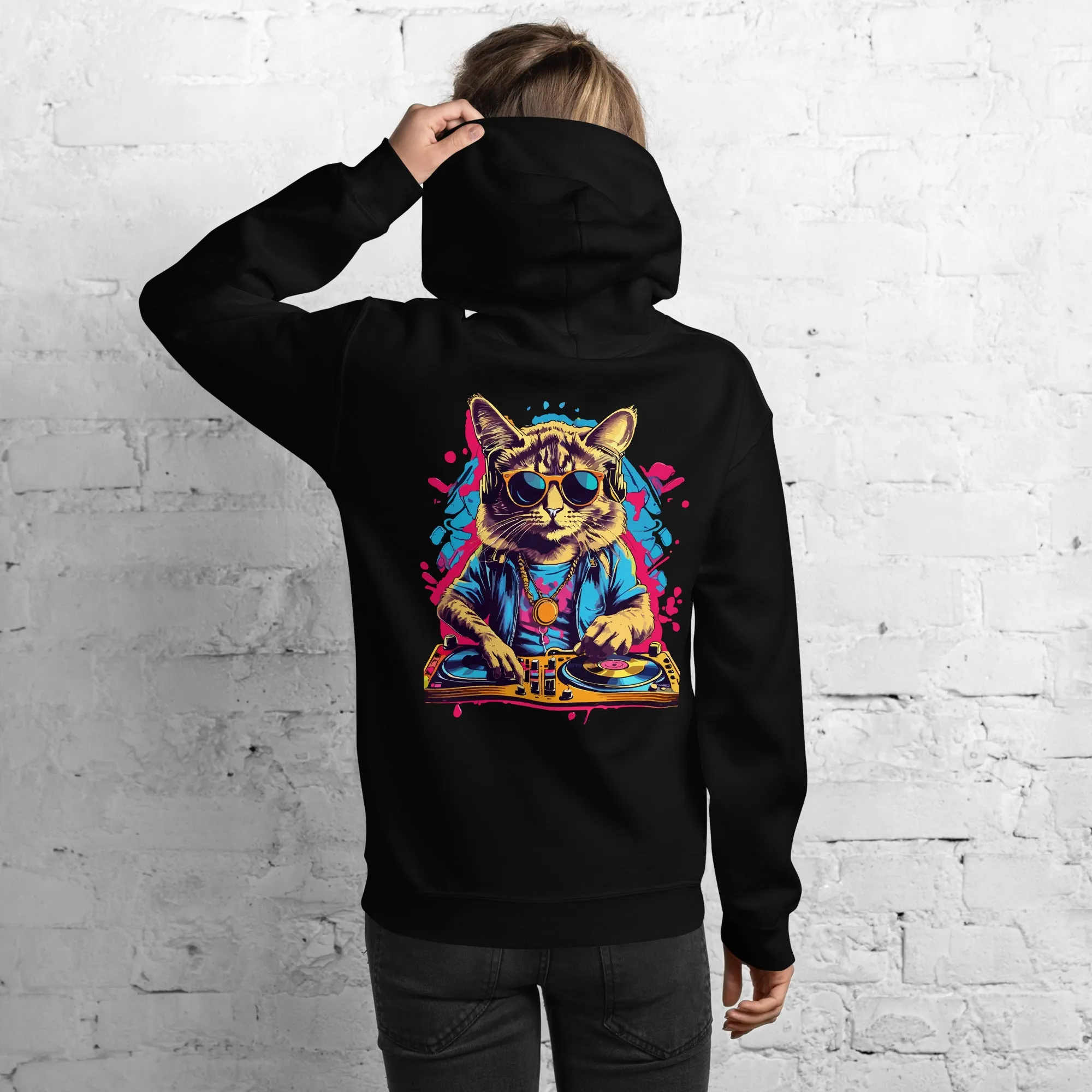 Techno Hoodie | Psychedelic DJ Cat | Techno Outfit