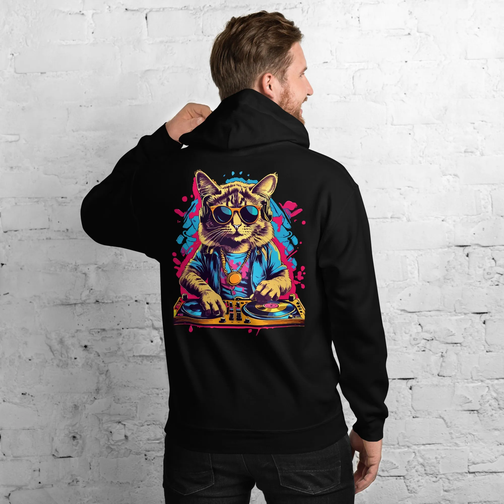 Techno Hoodie | Psychedelic DJ Cat | Techno Outfit
