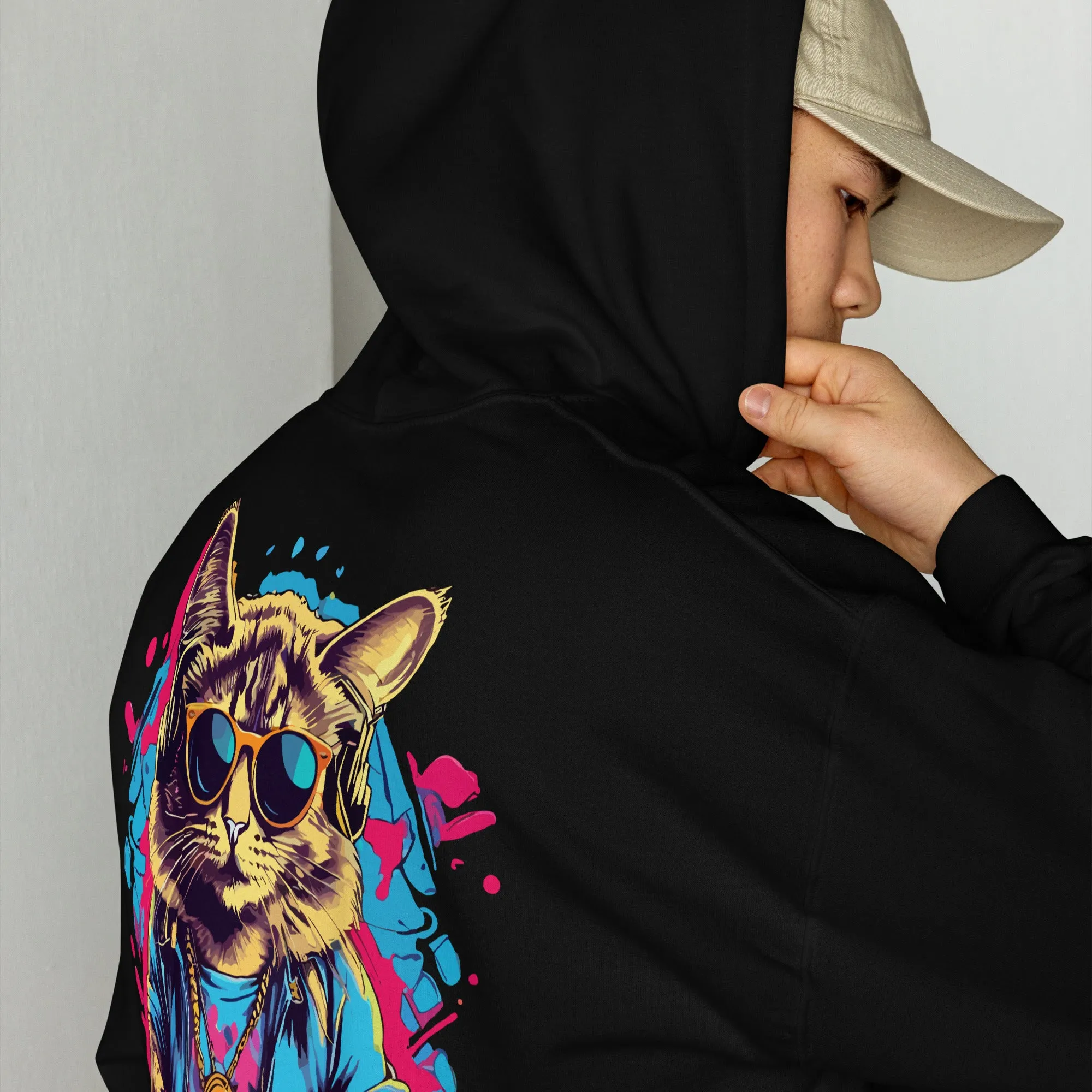 Techno Hoodie | Psychedelic DJ Cat | Techno Outfit