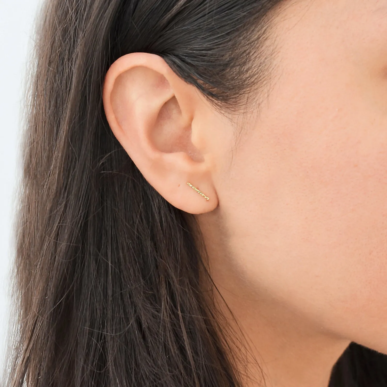Textured Bar Stud Gold