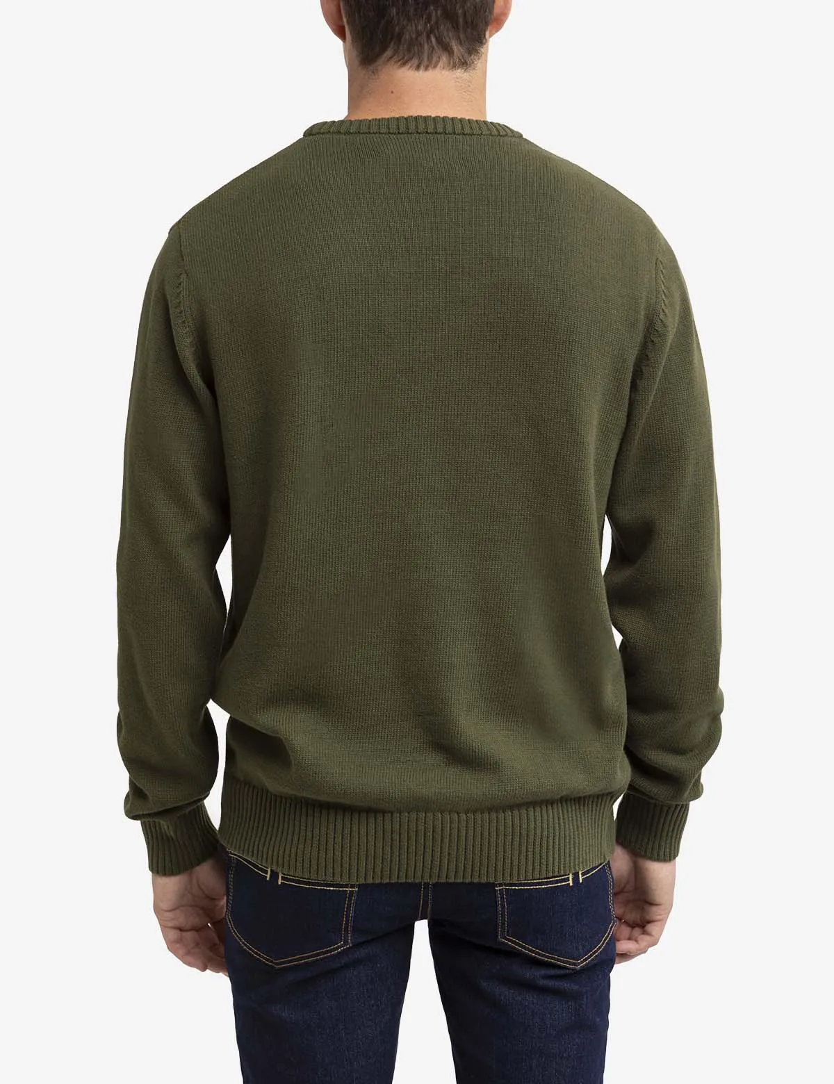 TEXTURED CREW NECK SWEATER
