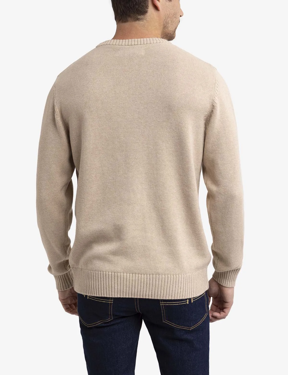 TEXTURED CREW NECK SWEATER