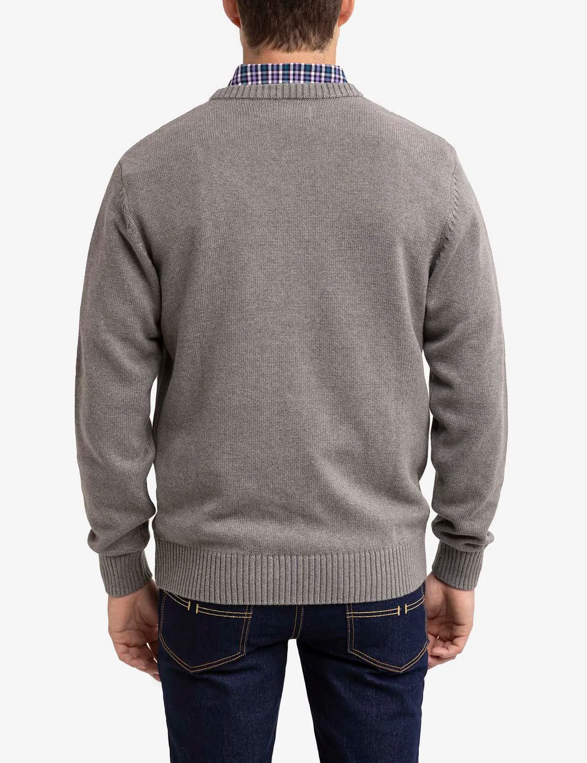 TEXTURED CREW NECK SWEATER