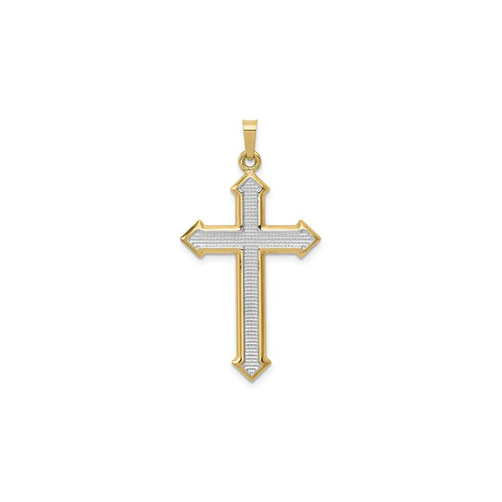 Textured Passion Cross Pendant (14K)