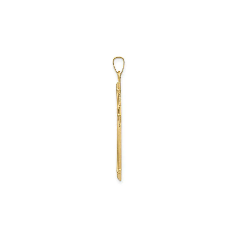 Textured Passion Cross Pendant (14K)