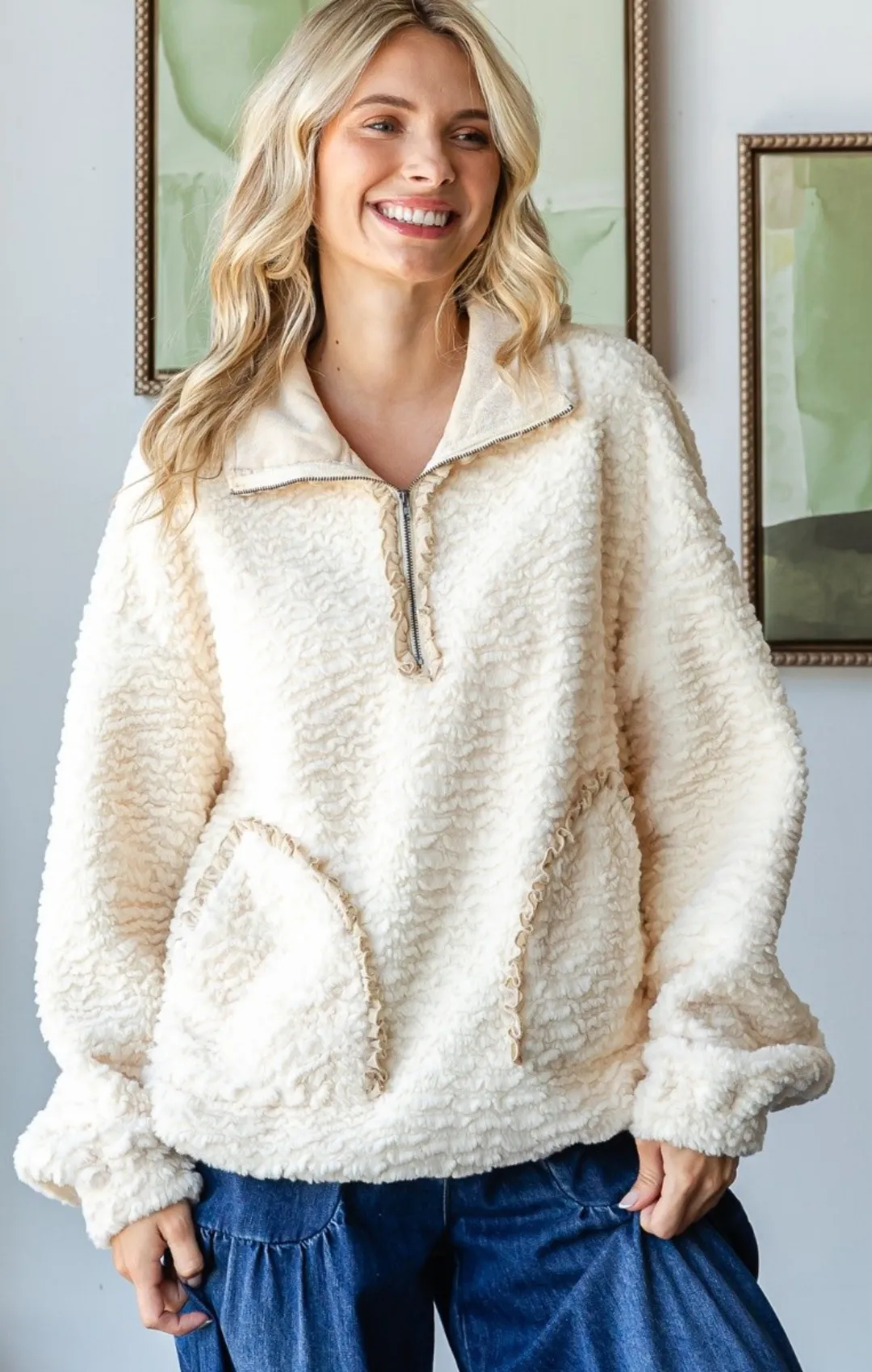 Textured Sherpa Half Zip