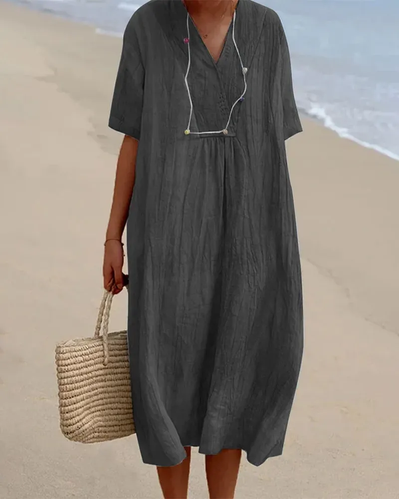 Thalassa™ - Relaxed V-Neck Dress