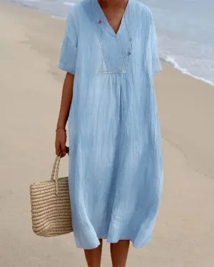 Thalassa™ - Relaxed V-Neck Dress