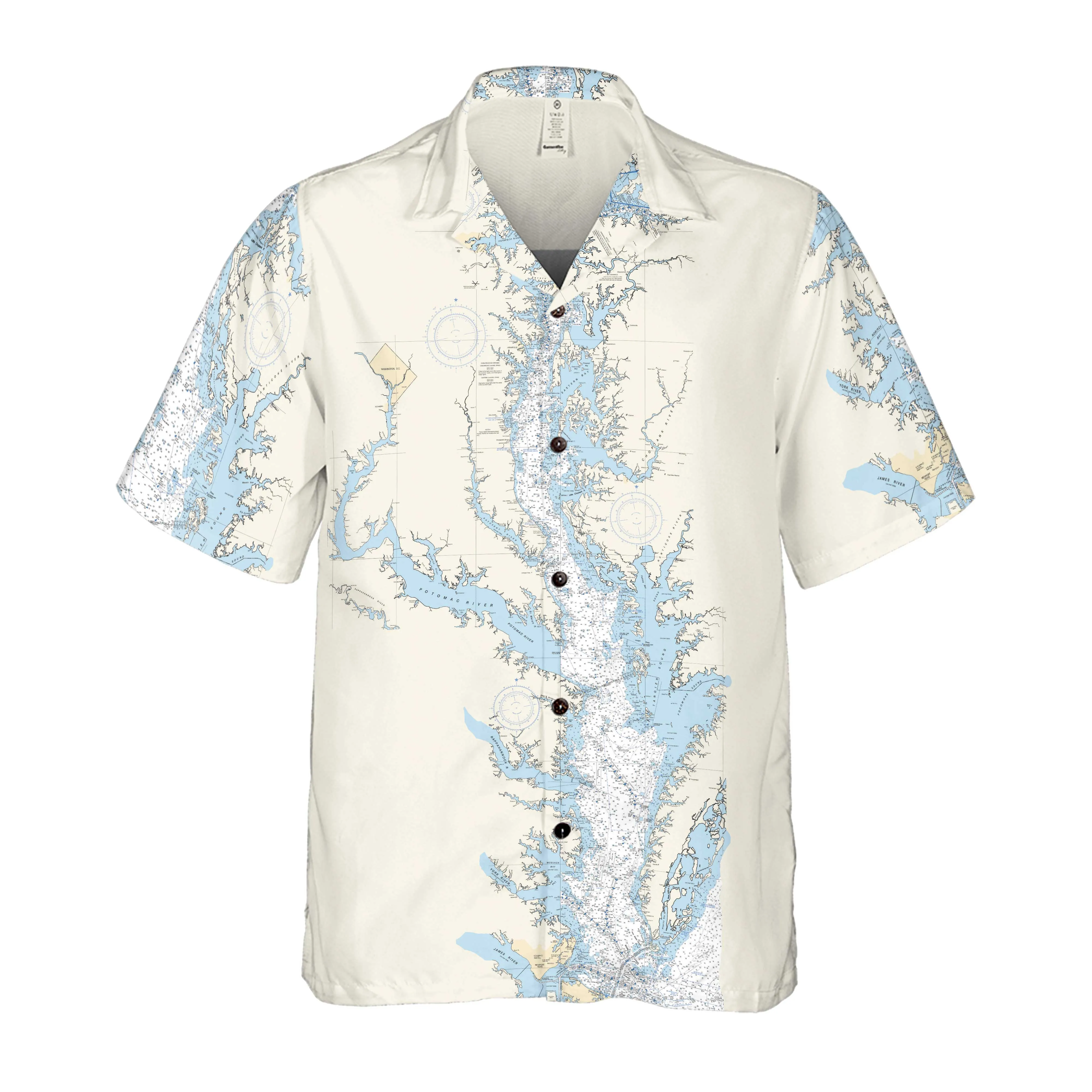 The Chesapeake Bay Nautical Adventure Coconut Button Camp Shirt