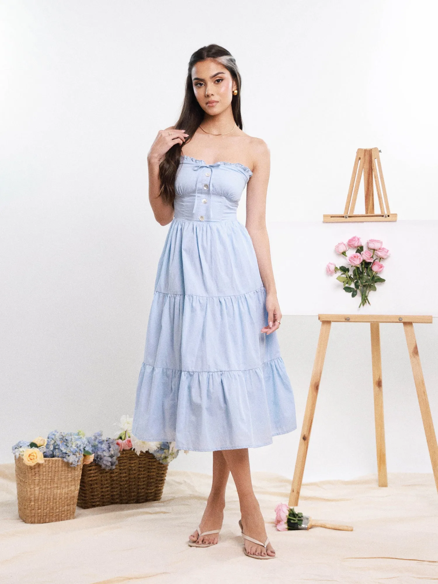 Tube Tiered Midi Dress