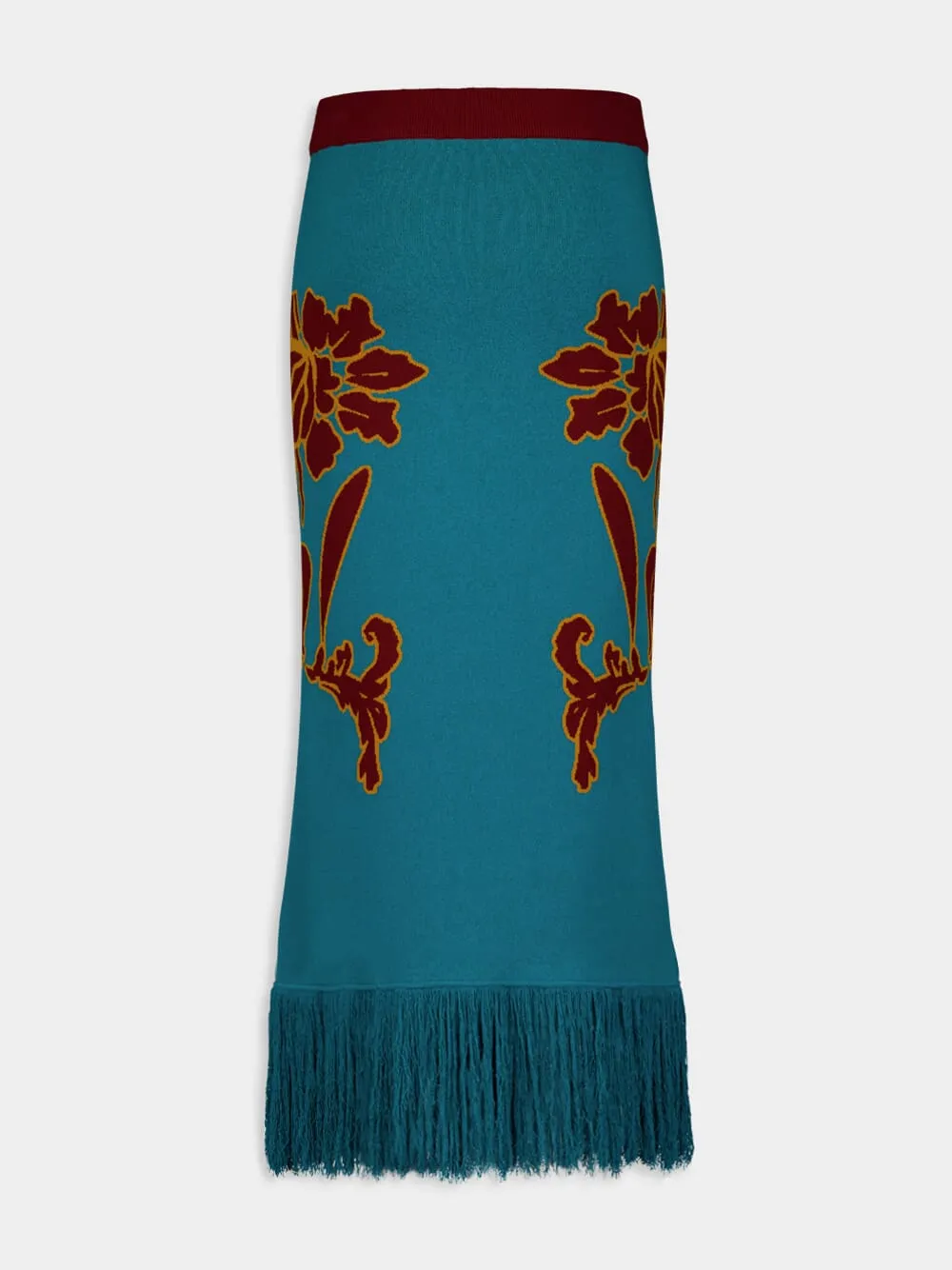 Turner Jacquard Skirt With Fringes