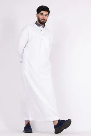 Tweed Textured White Thobe