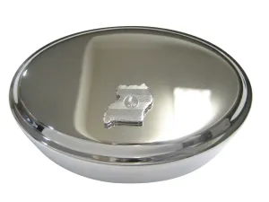 Uganda Map Shape and Flag Design Oval Trinket Jewelry Box