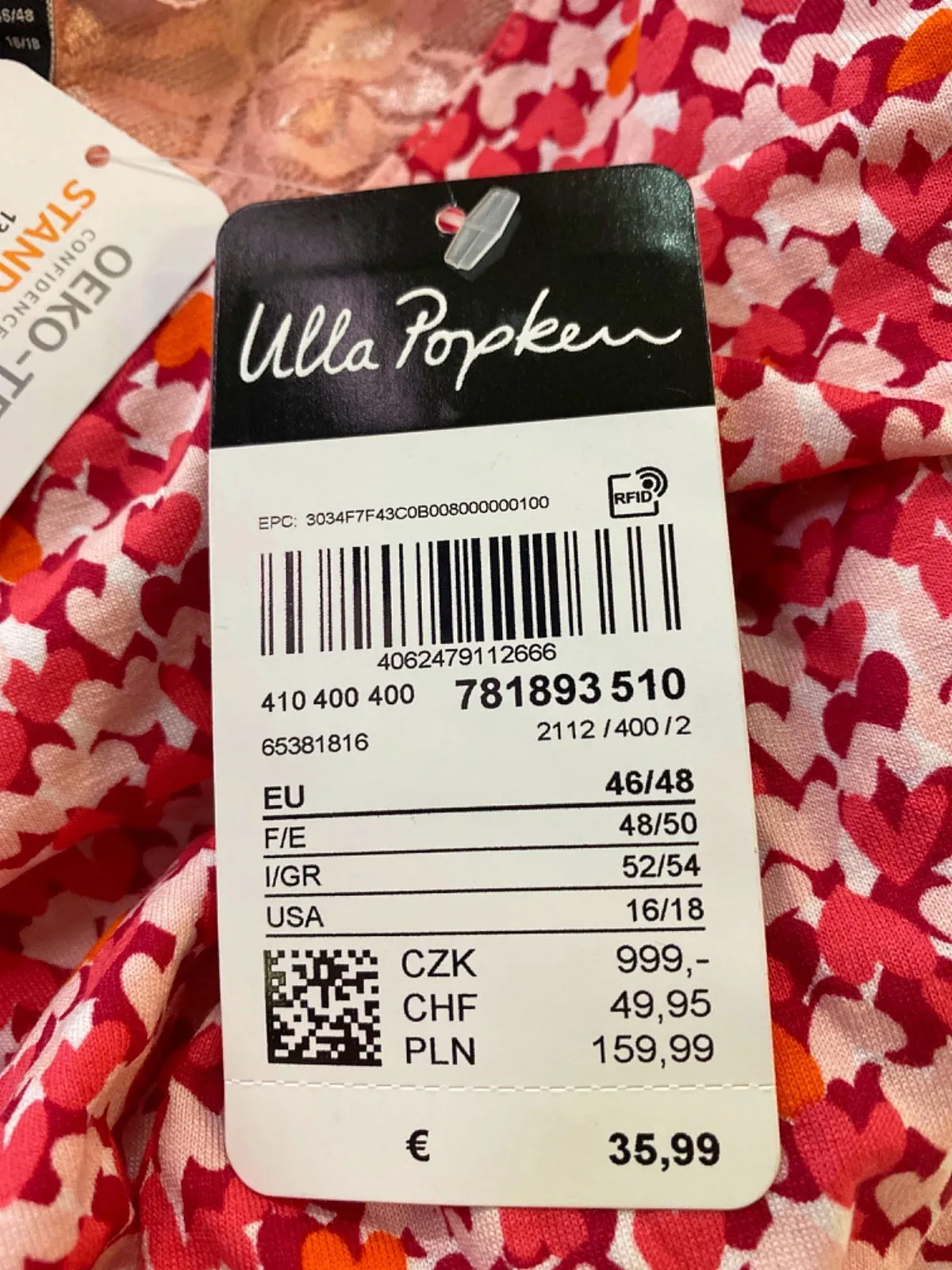 Ulla Popken Red/Pink Floral Print Sundress EU 46/48
