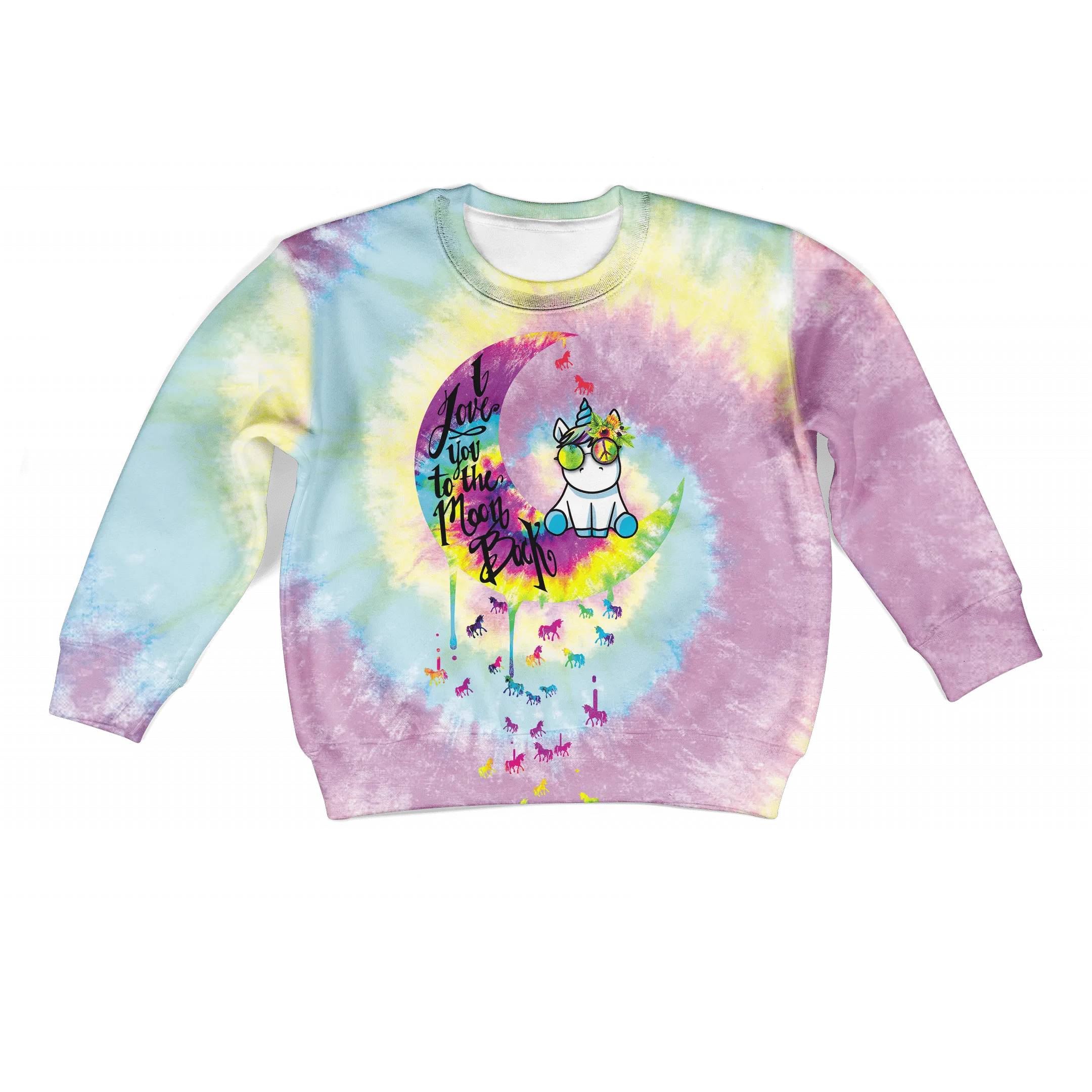 Unicorn I love you to the moon and back Custom Cosplay Kid Hoodie