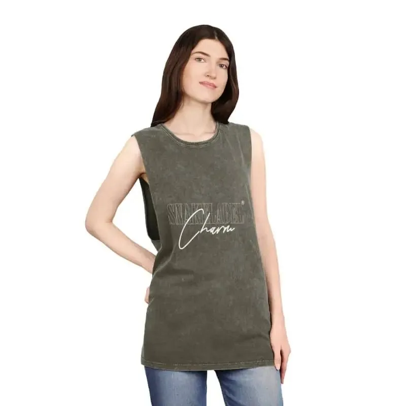 Unisex Stonewash Tank Top: 100% Pre-Shrunk Cotton, t shirt with snake