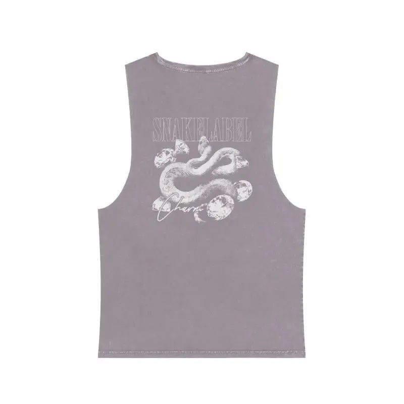 Unisex Stonewash Tank Top: 100% Pre-Shrunk Cotton, t shirt with snake