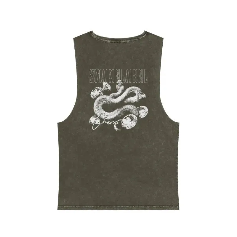 Unisex Stonewash Tank Top: 100% Pre-Shrunk Cotton, t shirt with snake