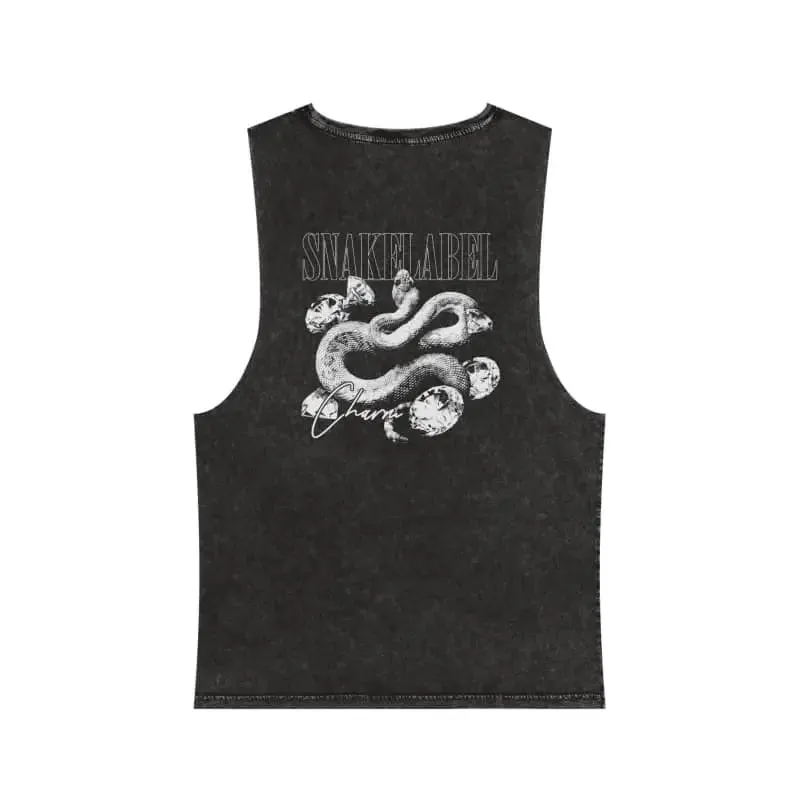Unisex Stonewash Tank Top: 100% Pre-Shrunk Cotton, t shirt with snake