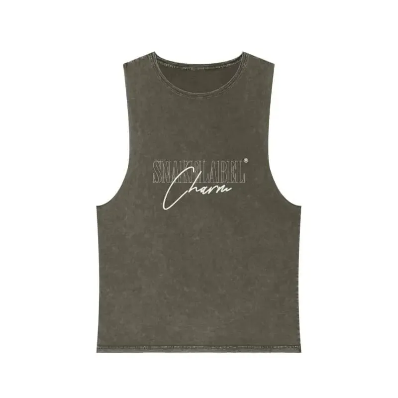 Unisex Stonewash Tank Top: 100% Pre-Shrunk Cotton, t shirt with snake