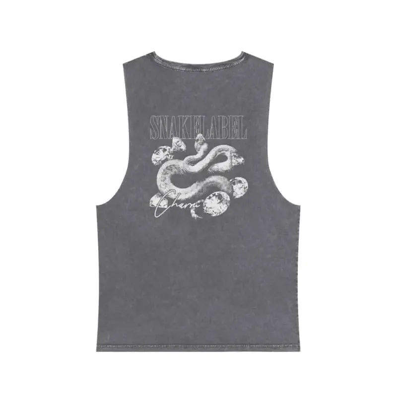 Unisex Stonewash Tank Top: 100% Pre-Shrunk Cotton, t shirt with snake