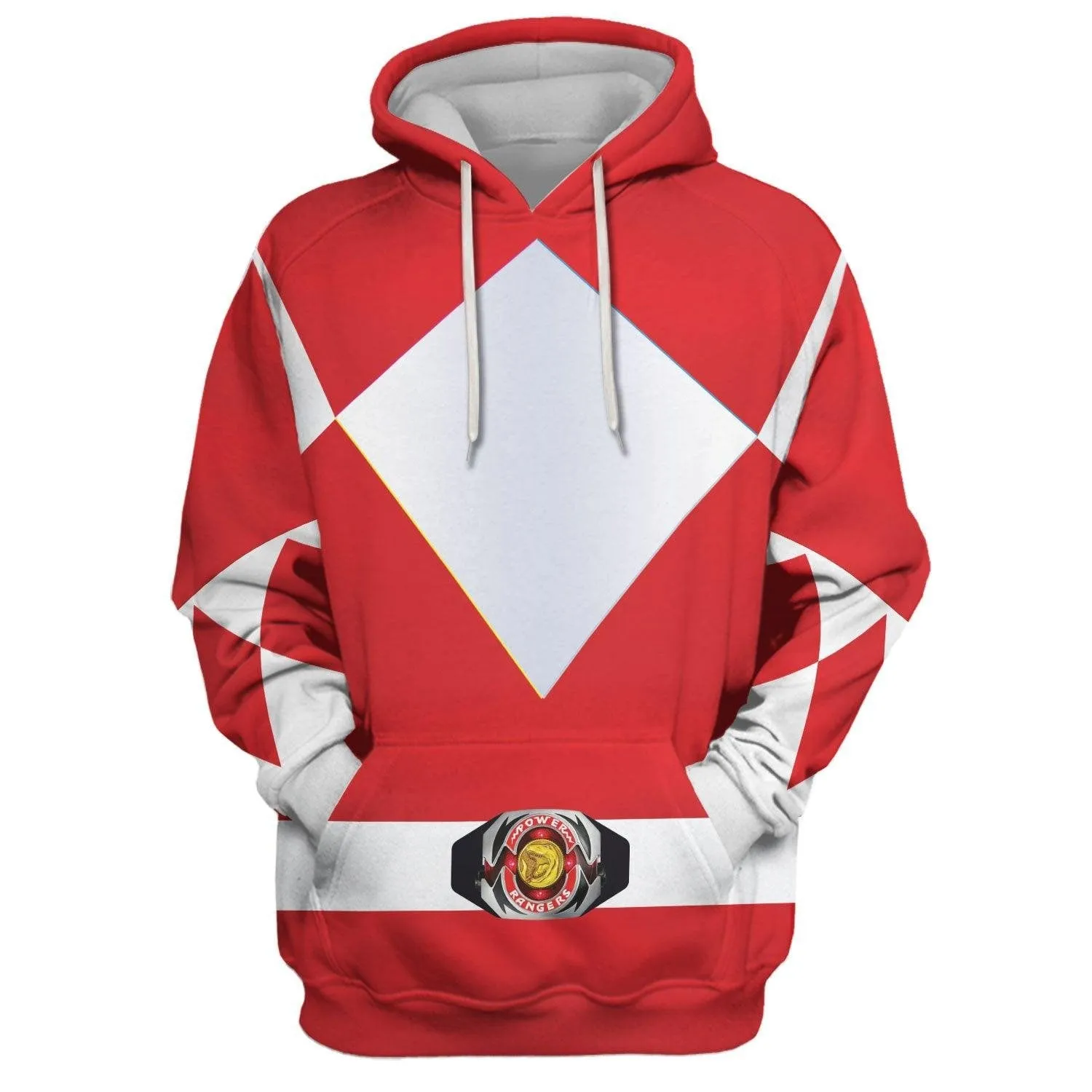 Unisex Tracksuit Hoodies Red Power Ranger 3D Costumes PRHS64 HSQT4301