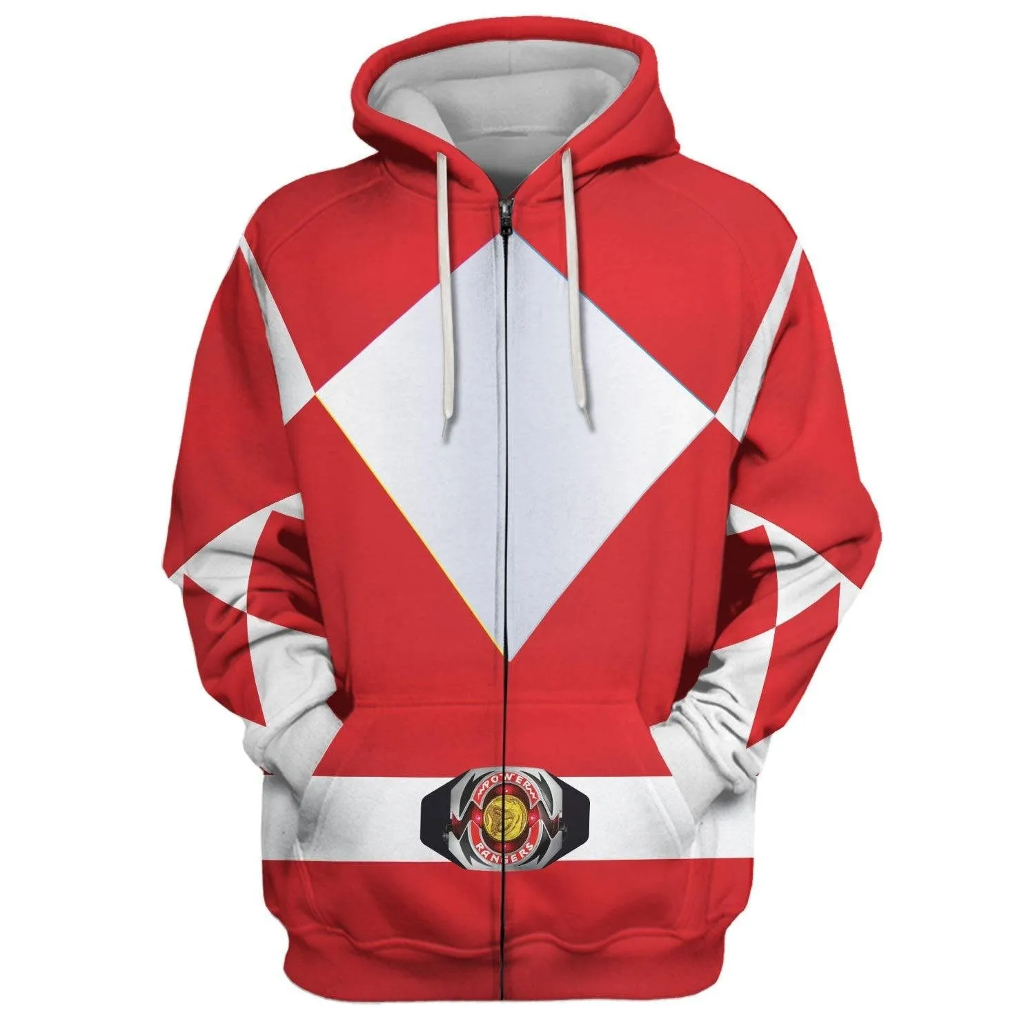 Unisex Tracksuit Hoodies Red Power Ranger 3D Costumes PRHS64 HSQT4301