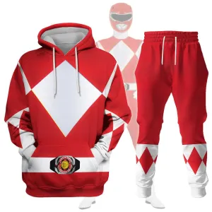 Unisex Tracksuit Hoodies Red Power Ranger 3D Costumes PRHS64 HSQT4301