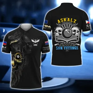 UNO - ASKALZ S&N FITTINGS Billiard Skull 8 Ball 3D Shirt - QB95