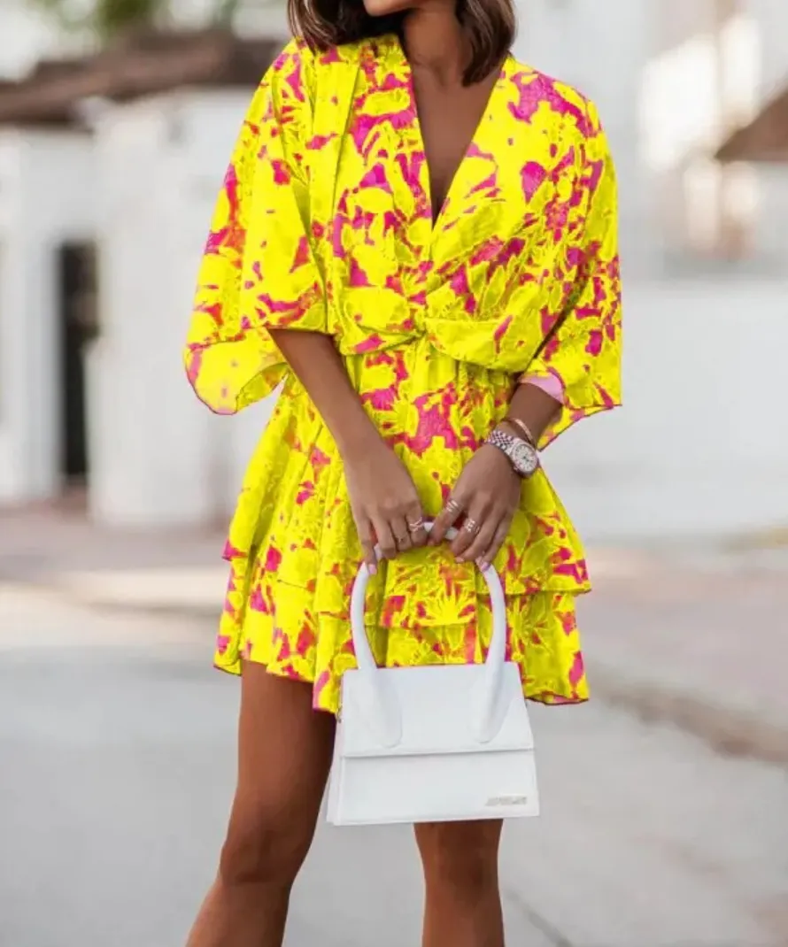 Valeria - Bohemian Floral Mini Dress